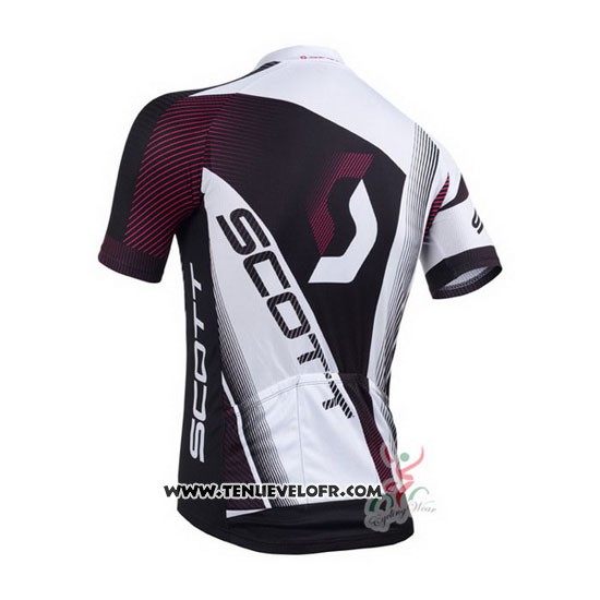 2013 Maillot Ciclismo Scott Blanc et Fuchsia Manches Courtes et Cuissard