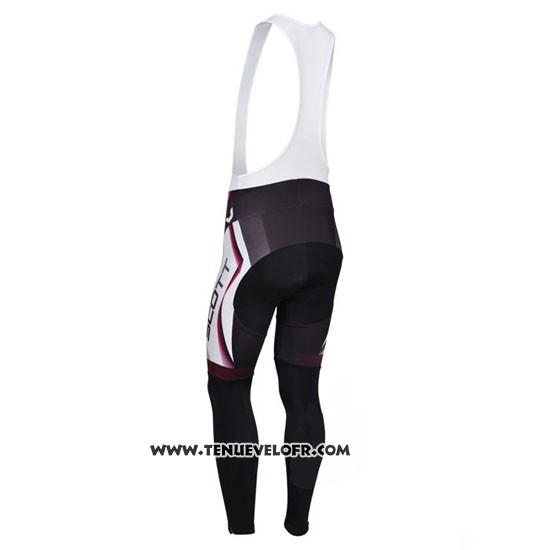 2013 Maillot Ciclismo Scott Blanc et Fuchsia Manches Longues et Cuissard