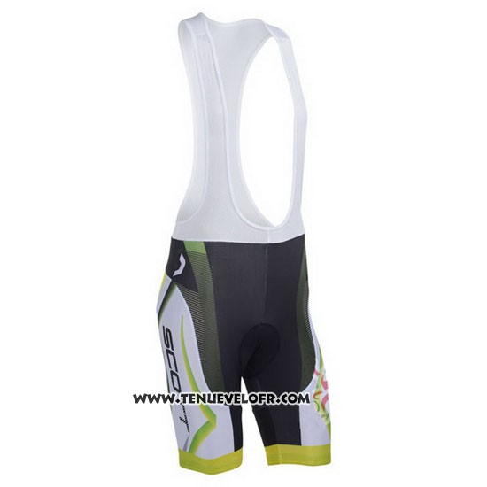 2013 Maillot Ciclismo Scott Blanc et Jaune Manches Courtes et Cuissard