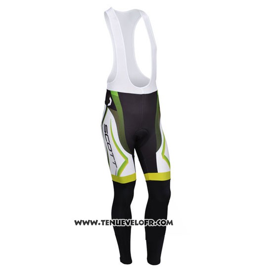2013 Maillot Ciclismo Scott Blanc et Jaune Manches Longues et Cuissard
