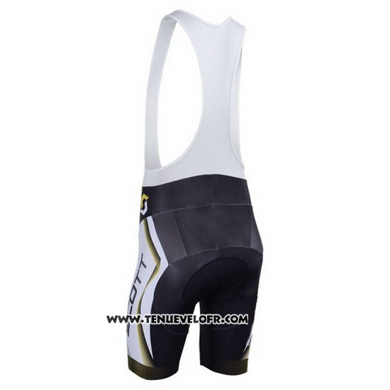 2013 Maillot Ciclismo Scott Blanc et Noir Manches Courtes et Cuissard