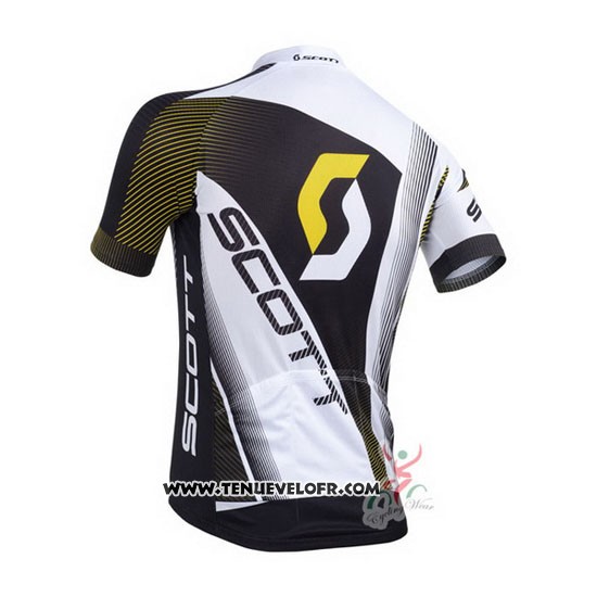 2013 Maillot Ciclismo Scott Blanc et Noir Manches Courtes et Cuissard