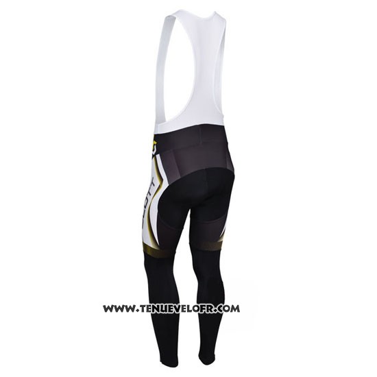 2013 Maillot Ciclismo Scott Blanc et Noir Manches Longues et Cuissard