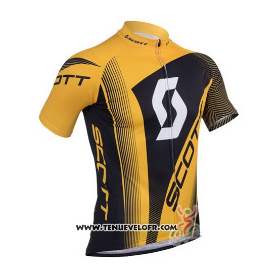2013 Maillot Ciclismo Scott Jaune et Noir Manches Courtes et Cuissard