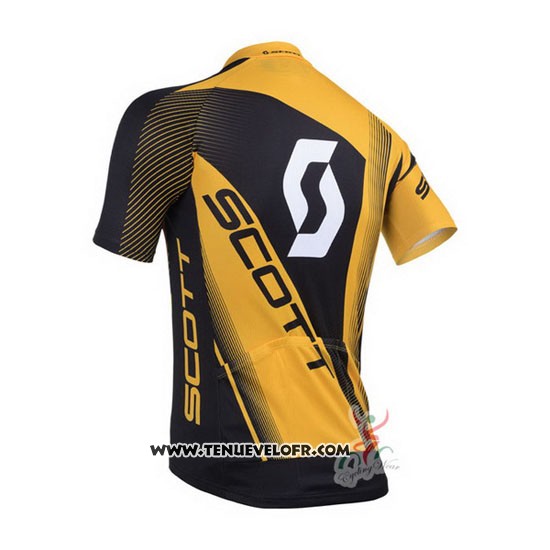 2013 Maillot Ciclismo Scott Jaune et Noir Manches Courtes et Cuissard