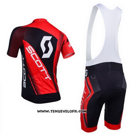 2013 Maillot Ciclismo Scott Noir et Rouge Manches Courtes et Cuissard