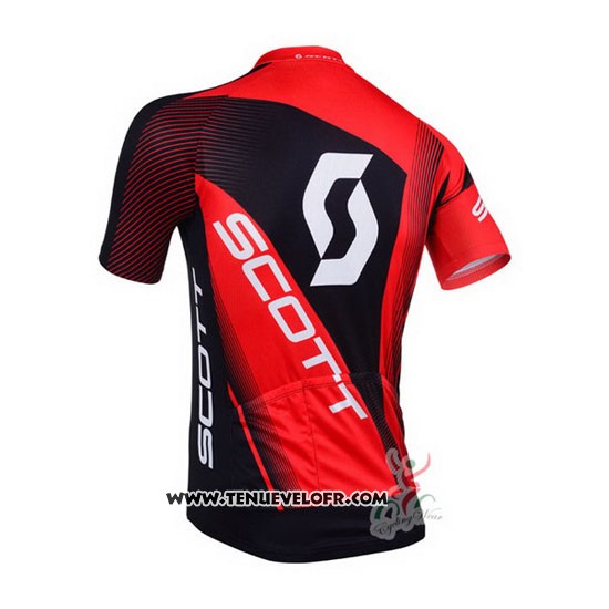 2013 Maillot Ciclismo Scott Noir et Rouge Manches Courtes et Cuissard