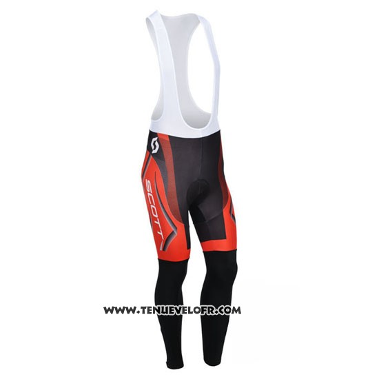 2013 Maillot Ciclismo Scott Noir et Rouge Manches Longues et Cuissard