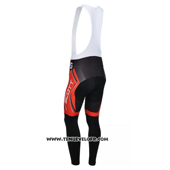 2013 Maillot Ciclismo Scott Noir et Rouge Manches Longues et Cuissard