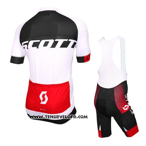 2016 Maillot Ciclismo Scott Blanc Noir Manches Courtes et Cuissard