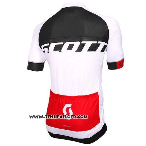 2016 Maillot Ciclismo Scott Blanc Noir Manches Courtes et Cuissard
