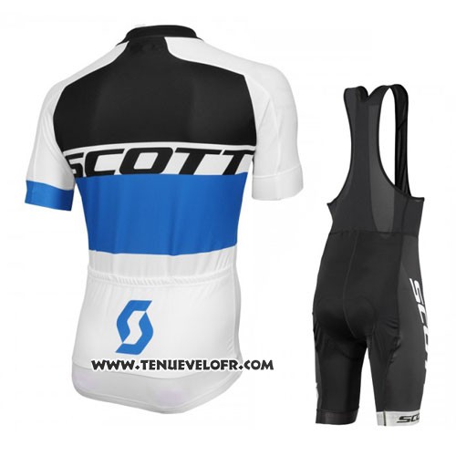 2016 Maillot Ciclismo Scott Blanc et Bleu Manches Courtes et Cuissard