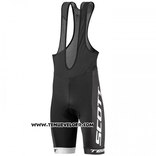 2016 Maillot Ciclismo Scott Blanc et Bleu Manches Courtes et Cuissard