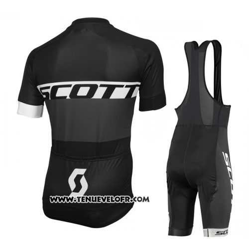 2016 Maillot Ciclismo Scott Blanc et Noir Manches Courtes et Cuissard