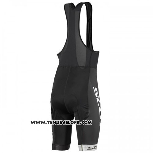 2016 Maillot Ciclismo Scott Blanc et Noir Manches Courtes et Cuissard