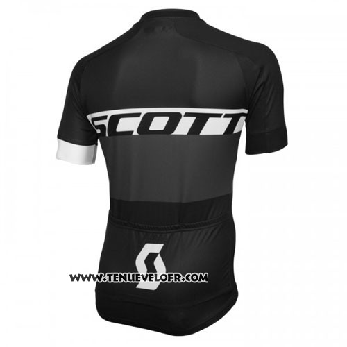 2016 Maillot Ciclismo Scott Blanc et Noir Manches Courtes et Cuissard