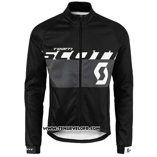 2016 Maillot Ciclismo Scott Blanc et Noir Manches Longues et Cuissard