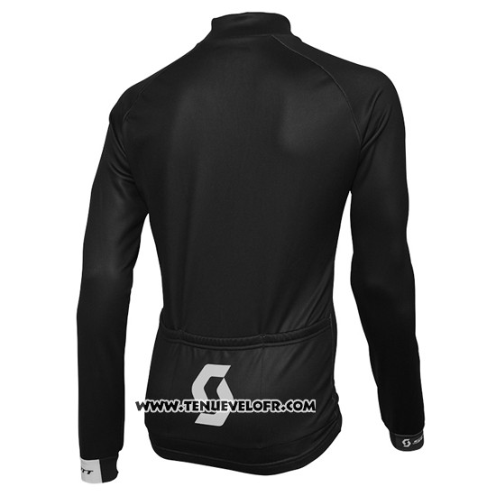 2016 Maillot Ciclismo Scott Blanc et Noir Manches Longues et Cuissard
