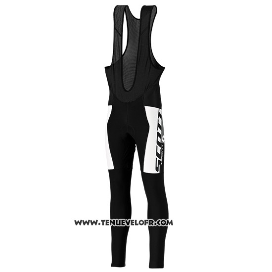 2016 Maillot Ciclismo Scott Blanc et Noir Manches Longues et Cuissard