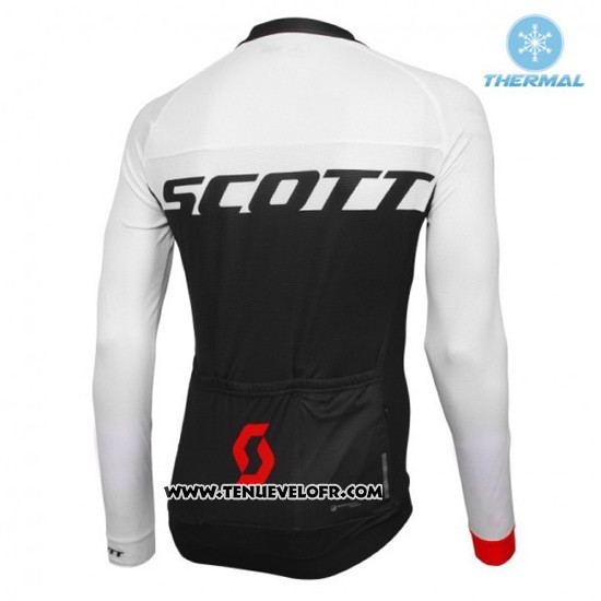 2016 Maillot Ciclismo Scott Blanc et Rouge Manches Longues et Cuissard