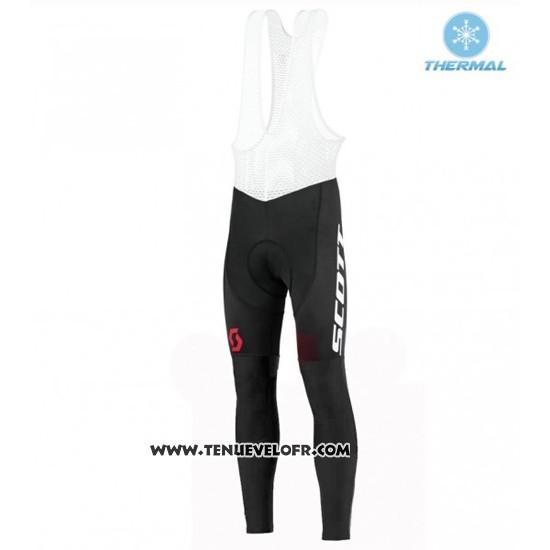 2016 Maillot Ciclismo Scott Blanc et Rouge Manches Longues et Cuissard