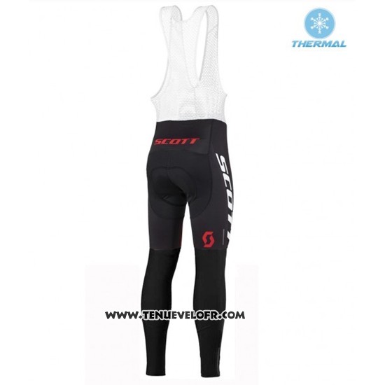 2016 Maillot Ciclismo Scott Blanc et Rouge Manches Longues et Cuissard
