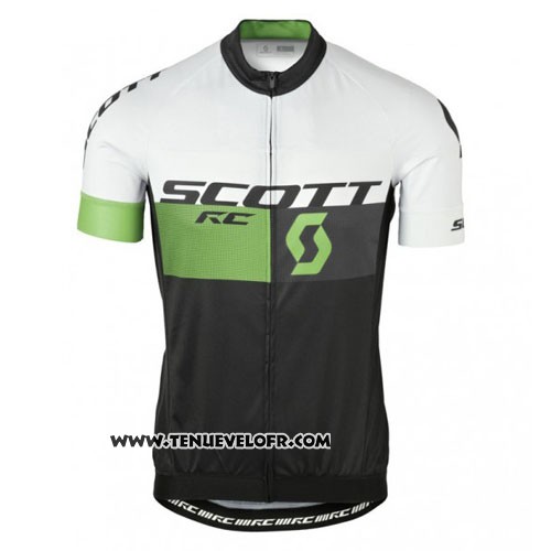 2016 Maillot Ciclismo Scott Blanc et Vert Manches Courtes et Cuissard