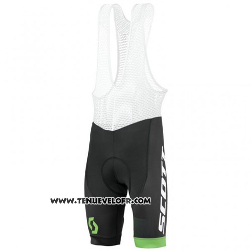 2016 Maillot Ciclismo Scott Blanc et Vert Manches Courtes et Cuissard