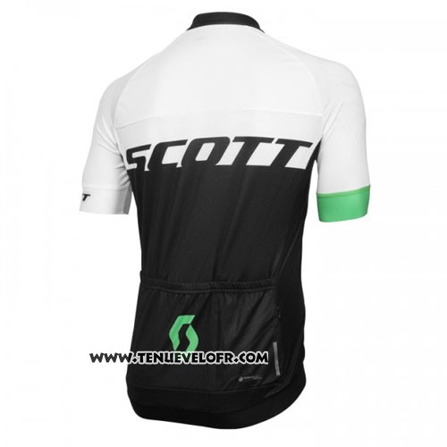 2016 Maillot Ciclismo Scott Blanc et Vert Manches Courtes et Cuissard