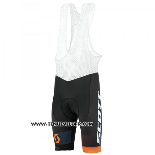 2016 Maillot Ciclismo Scott Bleu et Noir Manches Courtes et Cuissard
