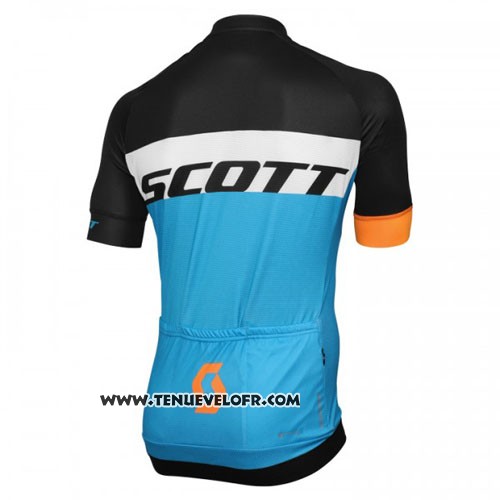 2016 Maillot Ciclismo Scott Bleu et Noir Manches Courtes et Cuissard