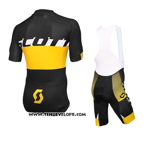 2016 Maillot Ciclismo Scott Jaune Manches Courtes et Cuissard