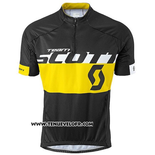 2016 Maillot Ciclismo Scott Jaune Manches Courtes et Cuissard