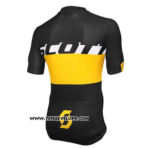 2016 Maillot Ciclismo Scott Jaune Manches Courtes et Cuissard