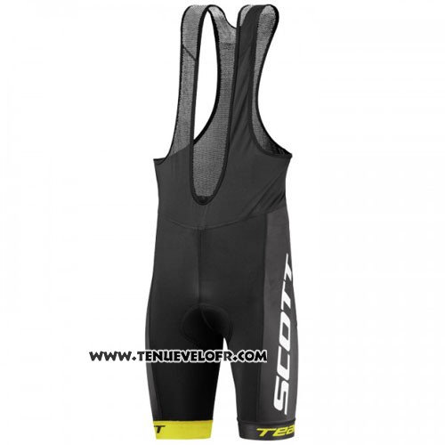 2016 Maillot Ciclismo Scott Jaune Noir Manches Courtes et Cuissard