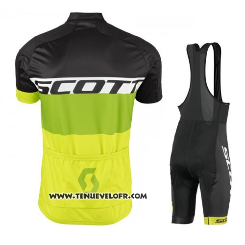 2016 Maillot Ciclismo Scott Jaune et Noir Manches Courtes et Cuissard