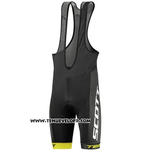 2016 Maillot Ciclismo Scott Jaune et Noir Manches Courtes et Cuissard