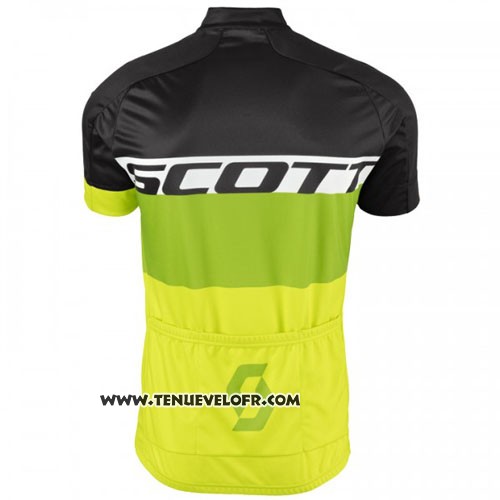 2016 Maillot Ciclismo Scott Jaune et Noir Manches Courtes et Cuissard
