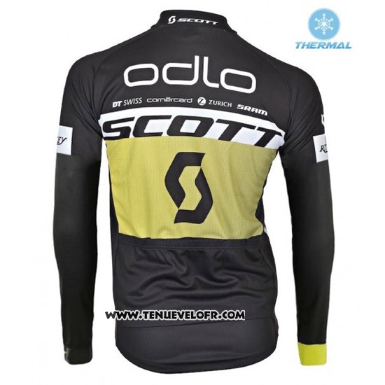 2016 Maillot Ciclismo Scott Jaune et Noir Manches Longues et Cuissard