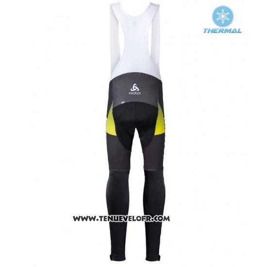2016 Maillot Ciclismo Scott Jaune et Noir Manches Longues et Cuissard