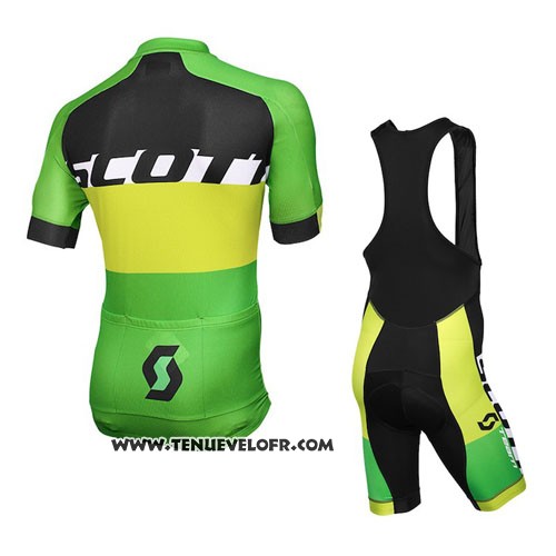 2016 Maillot Ciclismo Scott Jaune et Vert Manches Courtes et Cuissard