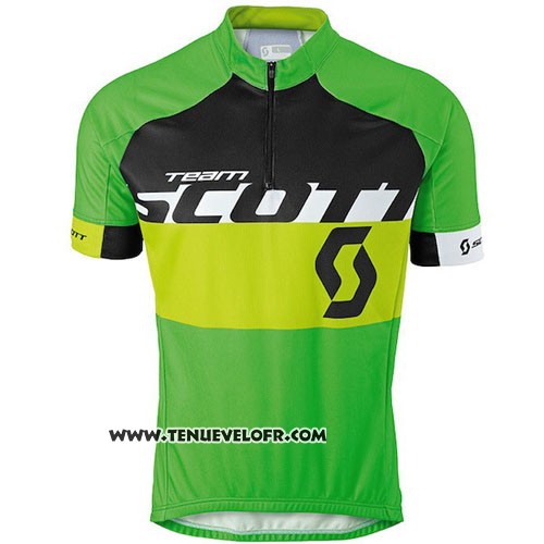 2016 Maillot Ciclismo Scott Jaune et Vert Manches Courtes et Cuissard
