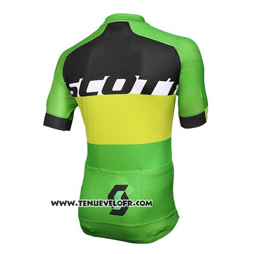 2016 Maillot Ciclismo Scott Jaune et Vert Manches Courtes et Cuissard