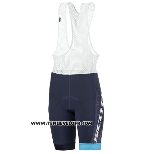 2016 Maillot Ciclismo Scott Noir Bleu Manches Courtes et Cuissard