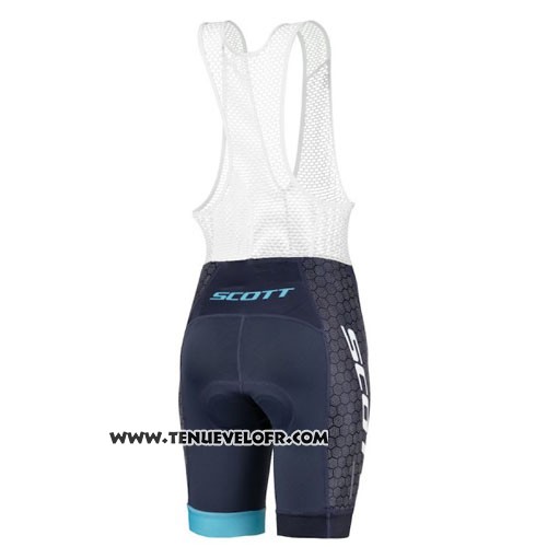 2016 Maillot Ciclismo Scott Noir Bleu Manches Courtes et Cuissard