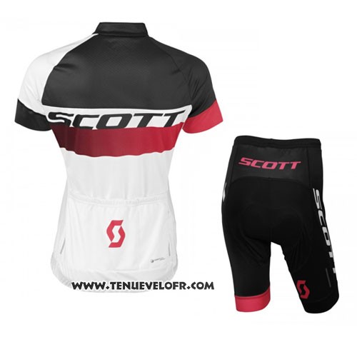 2016 Maillot Ciclismo Scott Noir et Blanc Manches Courtes et Cuissard