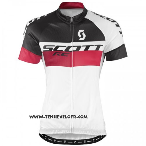 2016 Maillot Ciclismo Scott Noir et Blanc Manches Courtes et Cuissard