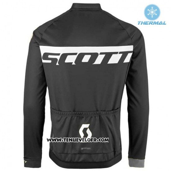 2016 Maillot Ciclismo Scott Noir et Blanc Manches Longues et Cuissard