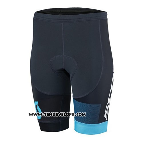 2016 Maillot Ciclismo Scott Noir et Bleu Manches Courtes et Cuissard