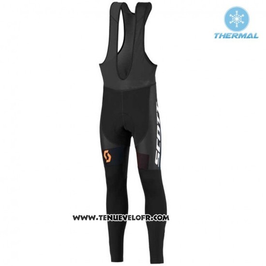 2016 Maillot Ciclismo Scott Noir et Bleu Manches Longues et Cuissard